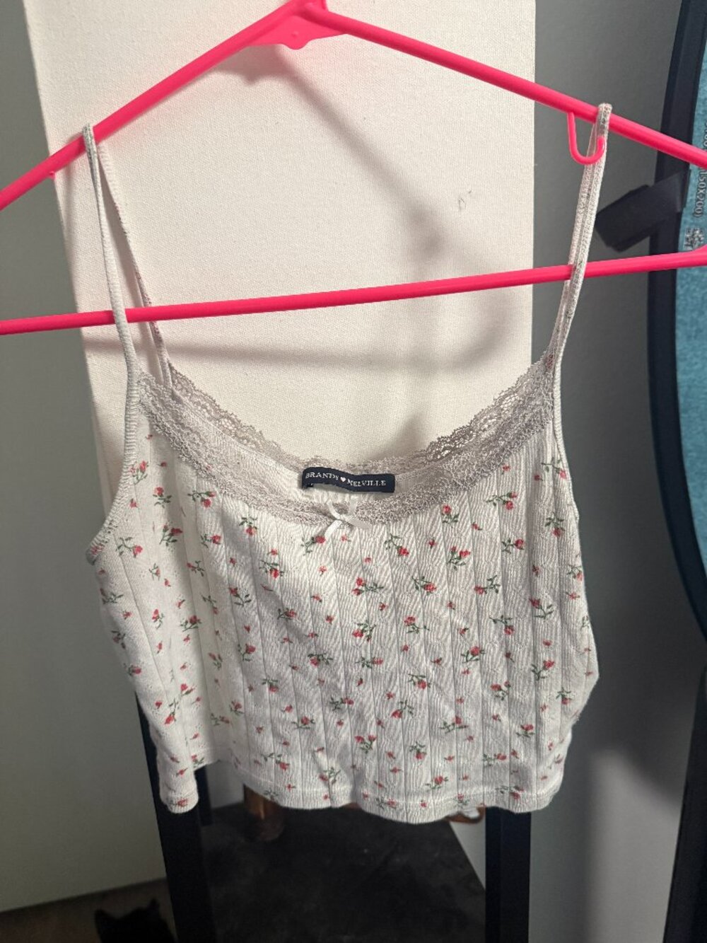 Brandy Melville Skylar Floral Lace Tank Top